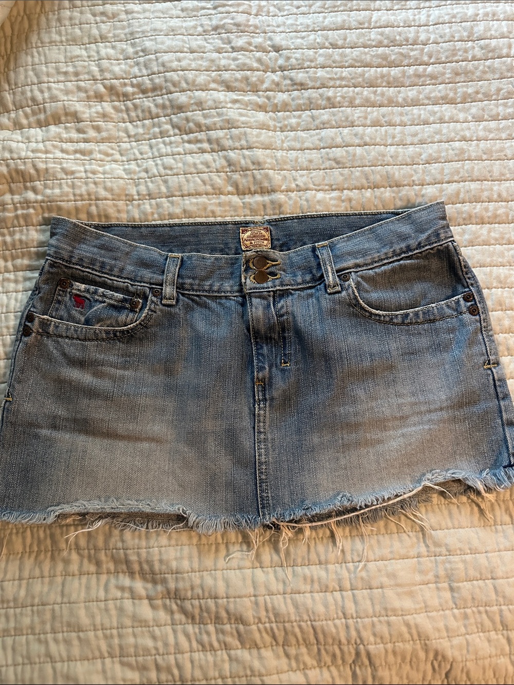 Abercrombie Classic Light Blue Denim Mini Skirt - Women's